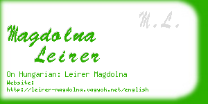 magdolna leirer business card